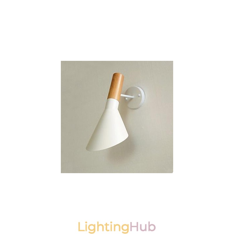 Modern Simple Living Room Bed Wrought Iron Imitation Wood Wall Lamp