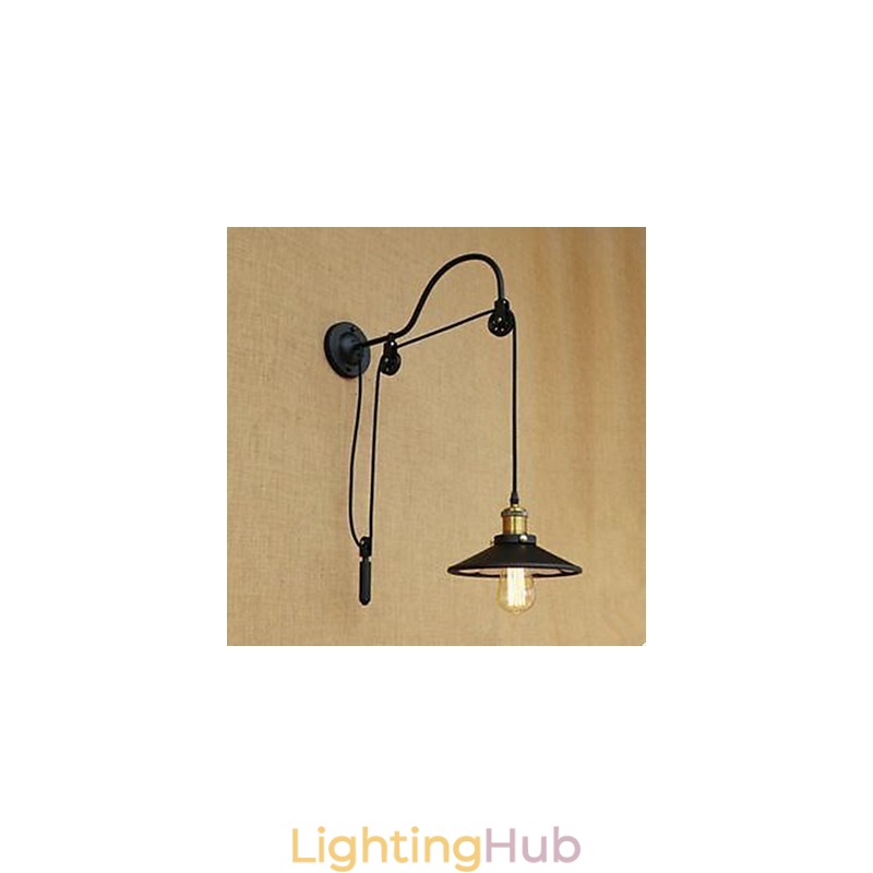 Lifting Dining Room Wall Lamp With Adjustable Thread Length Of Retro Creative Character Bedroom Wall Lamp Iron