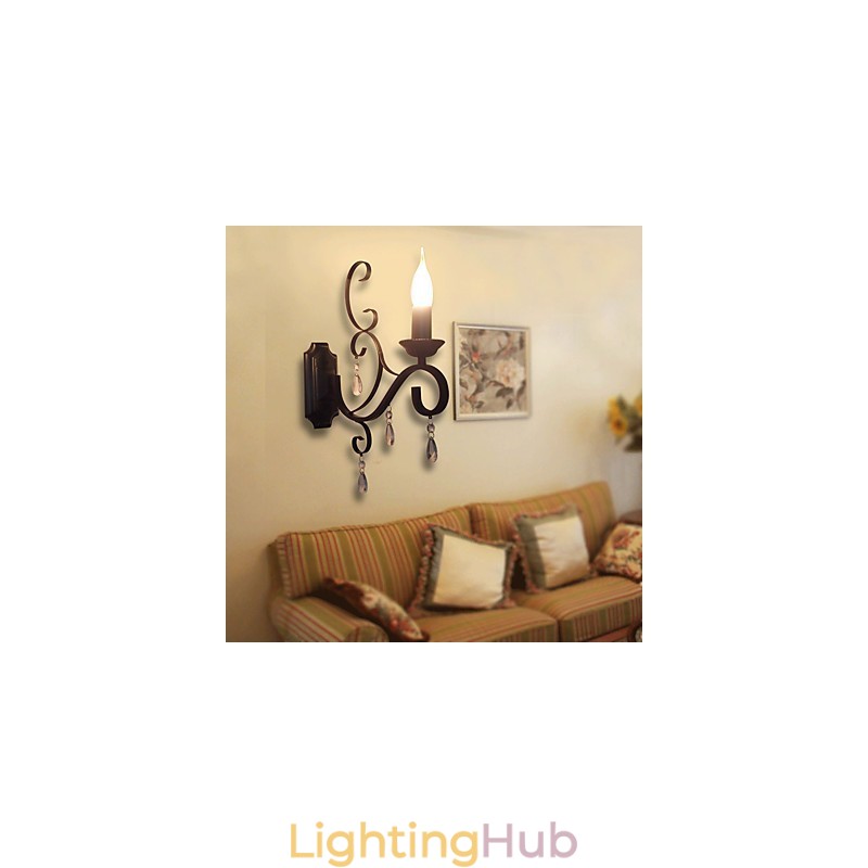 Crystal Candle Lamp Iron Creative Personality Corridor Staircase Decoration Bedside Lamp Wall Lamp