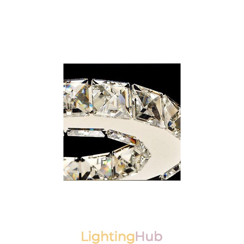 Crystal Flush Mount 5 Lights Modern Transparent Electroplating Stainless Steel