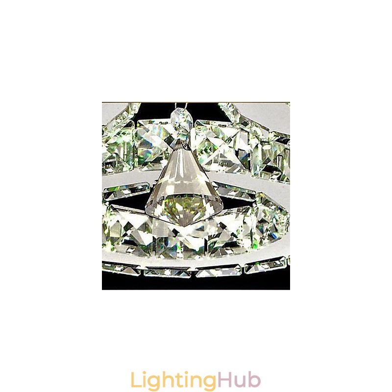 Crystal Flush Mount 5 Lights Modern Transparent Electroplating Stainless Steel