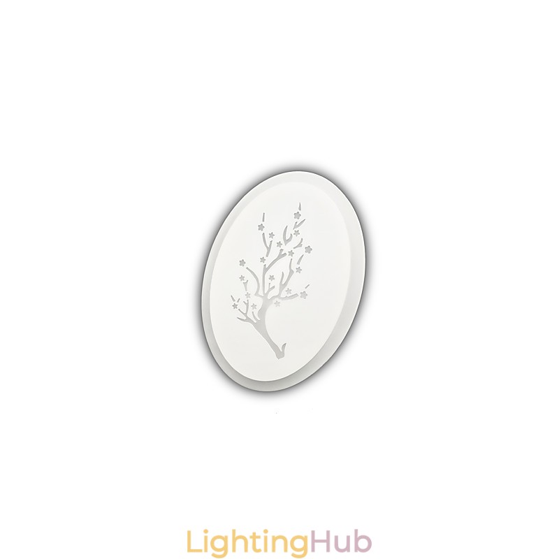 Plum Carved Acrylic Scrub Wall Light Round Shaped Bedside Lamp Corridor Lights Warm White AC220V