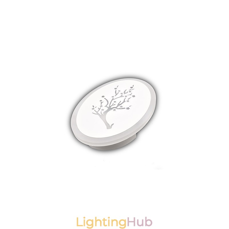 Plum Carved Acrylic Scrub Wall Light Round Shaped Bedside Lamp Corridor Lights Warm White AC220V