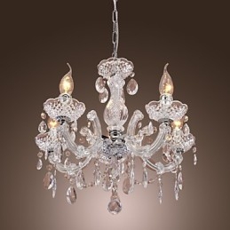 Upligh Chrome Ceiling Lamp Candle light Acrylic Fixture Chandelier Pendant