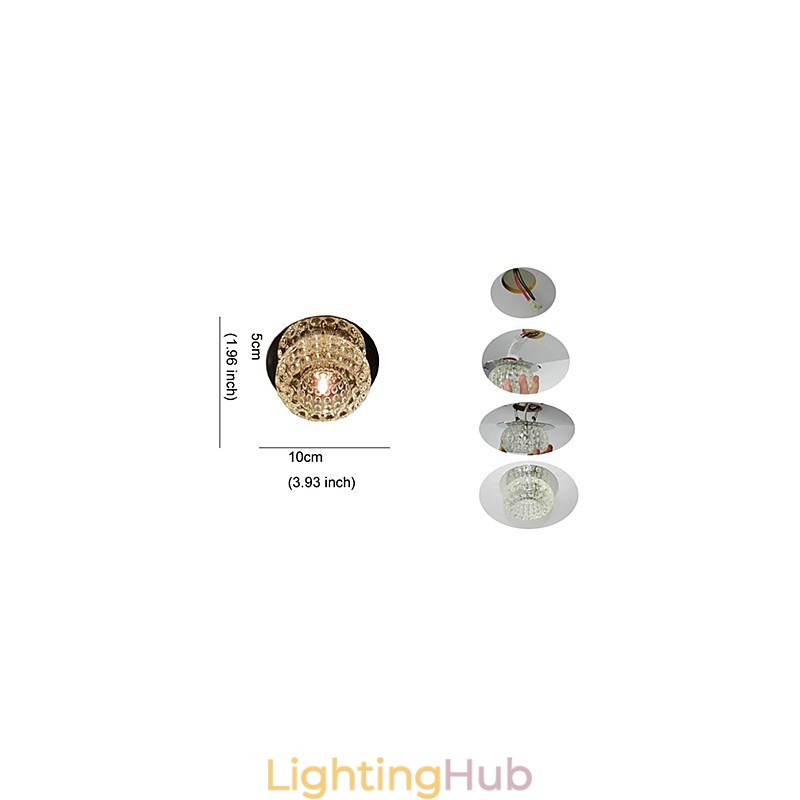 Modern Contemporary Crystal Mini Style Flush Mount