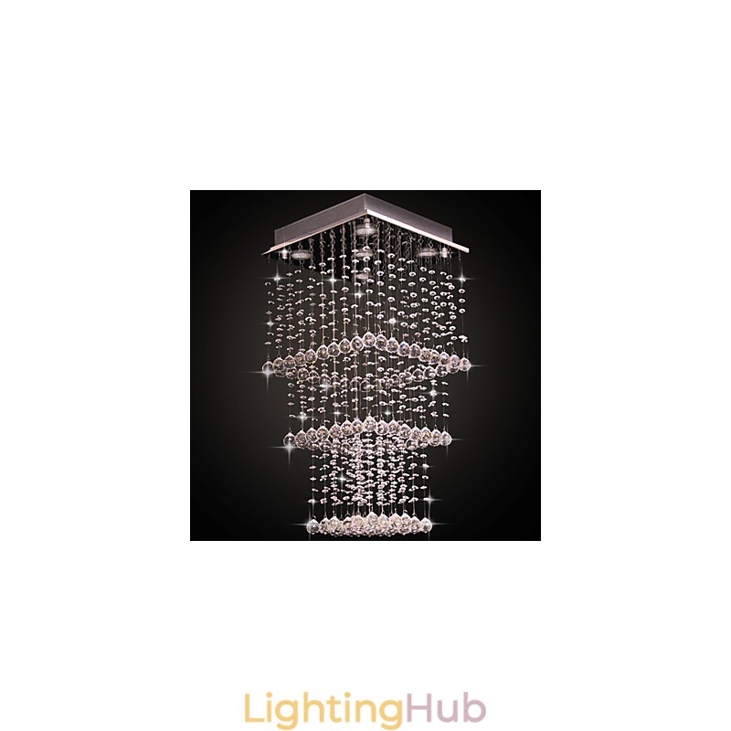 Modern Contemporary Crystal Electroplated Metal Flush Mount