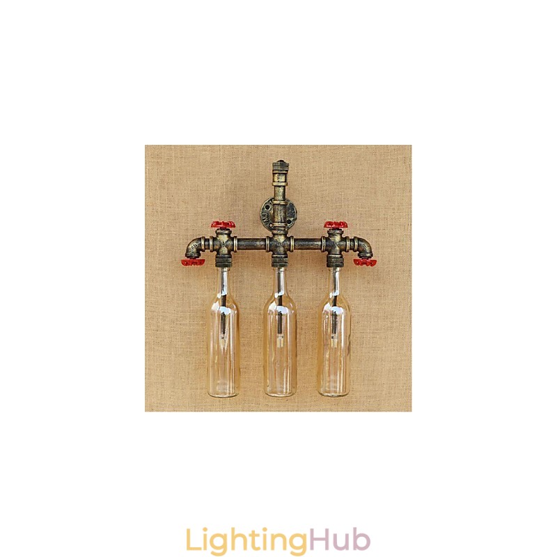 Retro Industrial Wind Switch Water Bottle Wall Lamp Wall Light Amber
