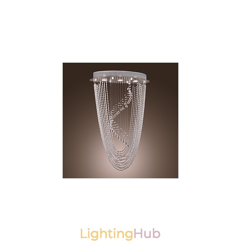 Modern Contemporary Crystal Chrome Chandelier Flush Mount