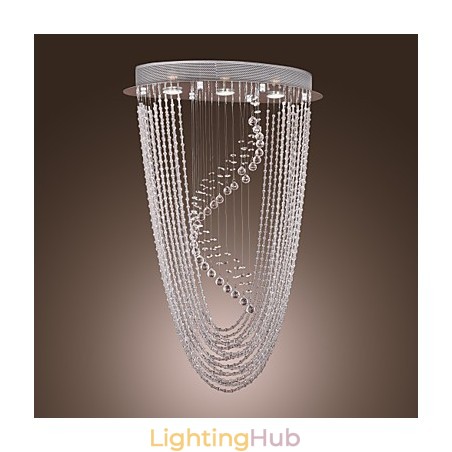 Modern Contemporary Crystal Chrome Chandelier Flush Mount Modern Contemporary Crystal Chrome Chandelier Flush Mount