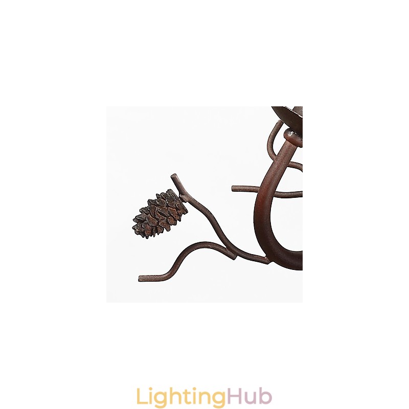 North Amercian Vintage Metal with Resin Bird and Pine Cone Wall Lamp Fit for the Living Room Dining Room Wall Light