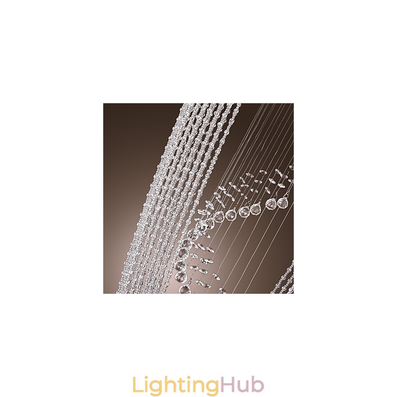 Modern Contemporary Crystal Chrome Chandelier Flush Mount