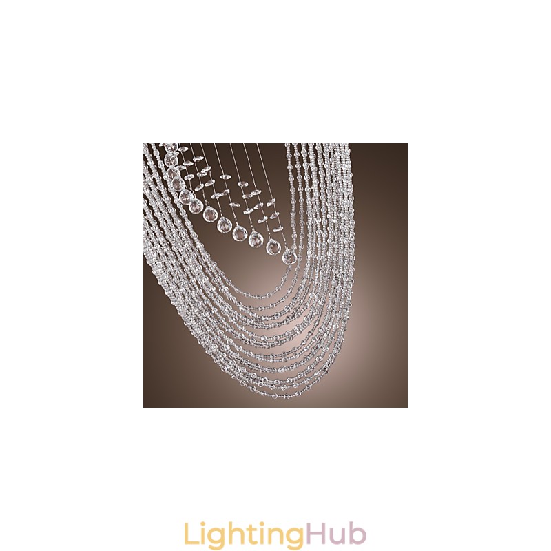 Modern Contemporary Crystal Chrome Chandelier Flush Mount