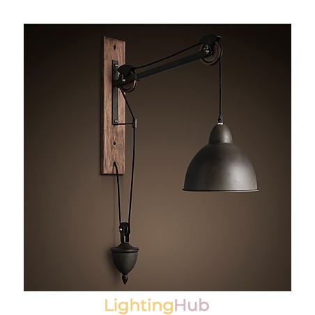 American country style wall lamp retro creative Wooden pulley wall lamp American country style wall lamp retro creative Wooden pulley wall lamp