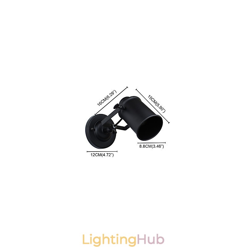 Painted Steel Wall Lamp Dumb Black American Coffee Decoration Retro Wall Light Lightsaber Lamp On Wall