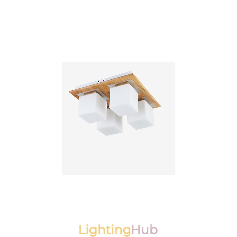 Flush Mount Mini Style Modern Contemporary Wood Bamboo