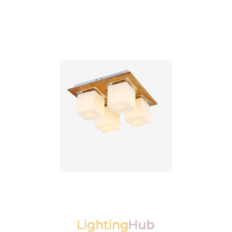 Flush Mount Mini Style Modern Contemporary Wood Bamboo