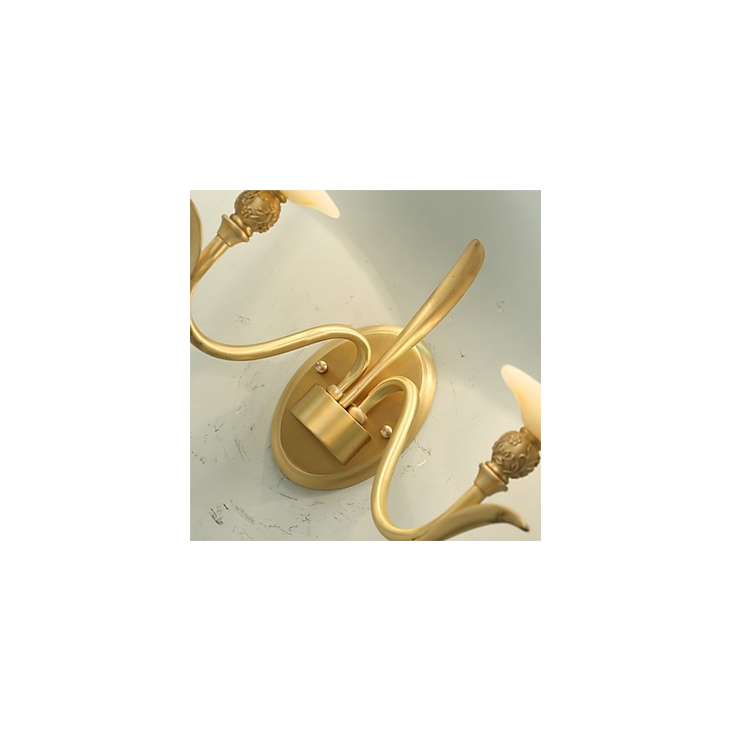 Simple Country Traditional Classic Brass Feature for Mini Style Uplight Wall Sconces Wall Light