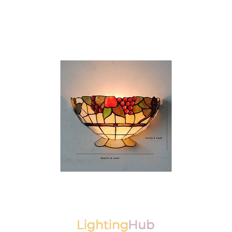 Retro Country Wall Lights Glass Shade Living Room Bedroom Restaurant Cafe Bar Wall Sconces
