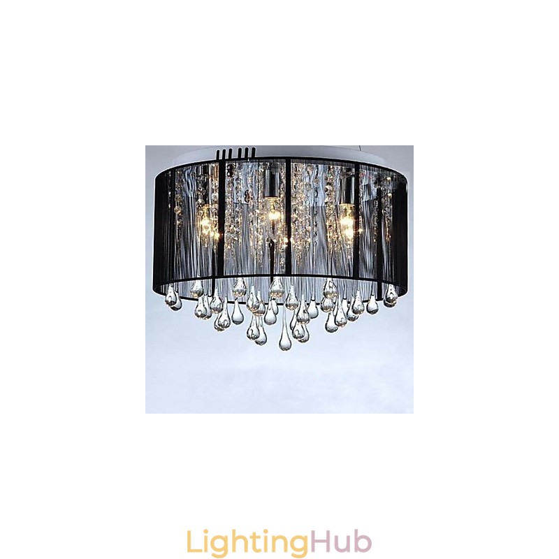 Luxury Black Drop Ceiling Crystal Chandelier