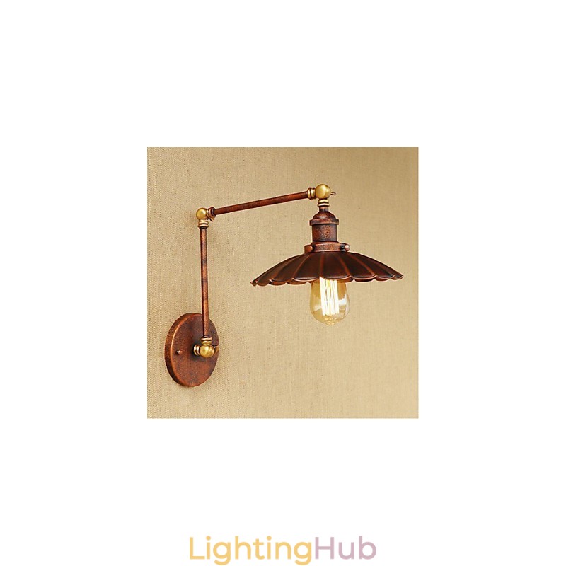 Long arm Half rust Retro Creative Nostalgic Retractable Folding Wall Sconces Wall Light