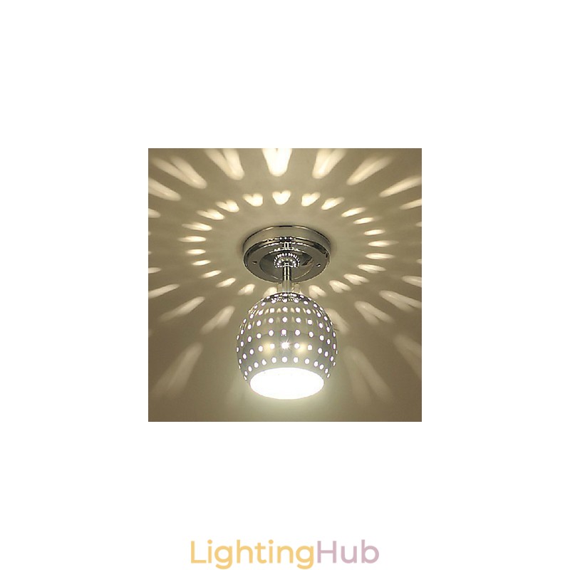 Modern Contemporary Mini Style Electroplated Metal Flush Mount