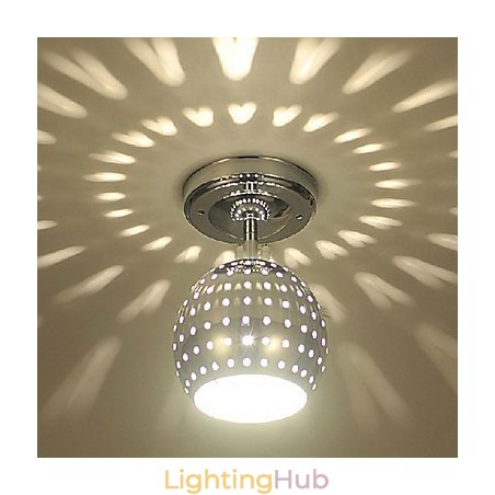 Modern Contemporary Mini Style Electroplated Metal Flush Mount