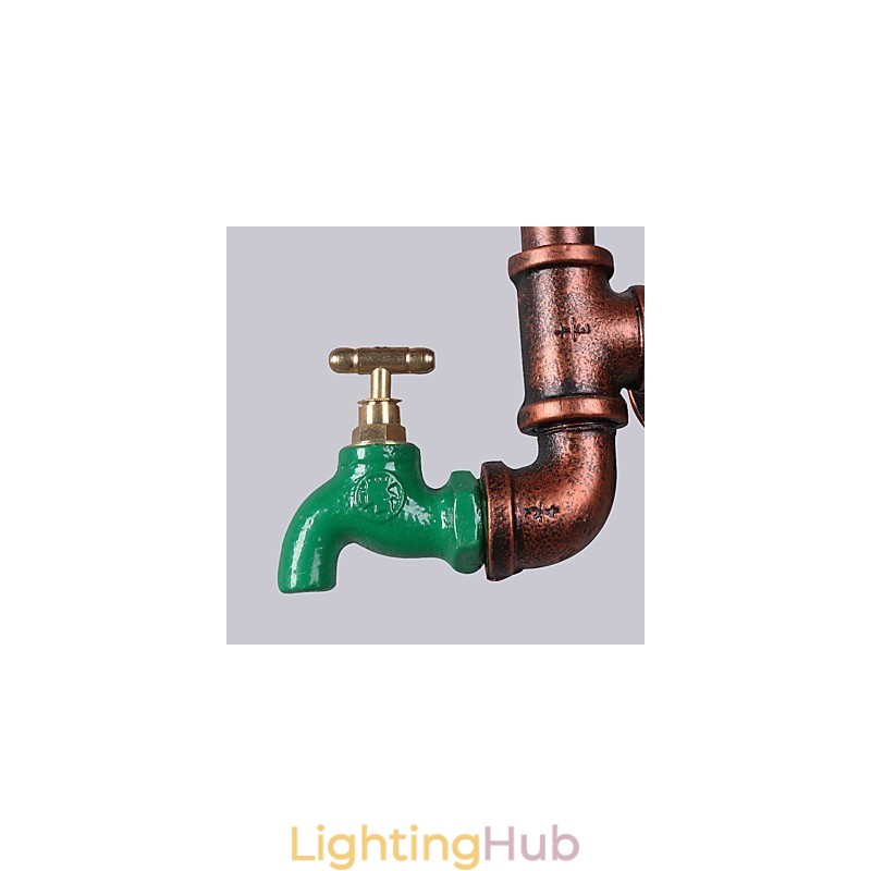 Vintage Industrial Pipe Wall Lights Wood Gear Shape Creative turnable Lights Restaurant Cafe Bar Decoration lighting