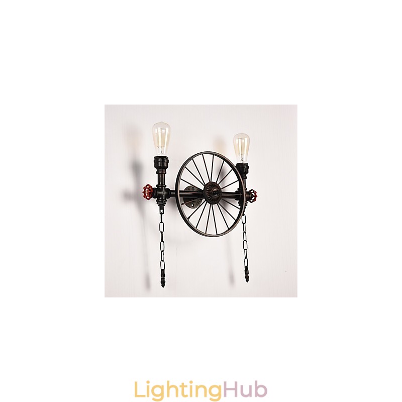Vintage Industrial Pipe Wall Lights Creative Lights Restaurant Cafe Bar Decoration lighting With 2 Light Painted Finish