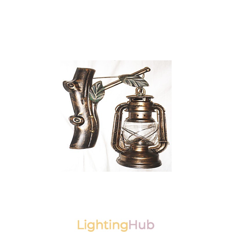 Rustic Lodge Painting Feature for Mini Style Uplight Wall Sconces Wall Light