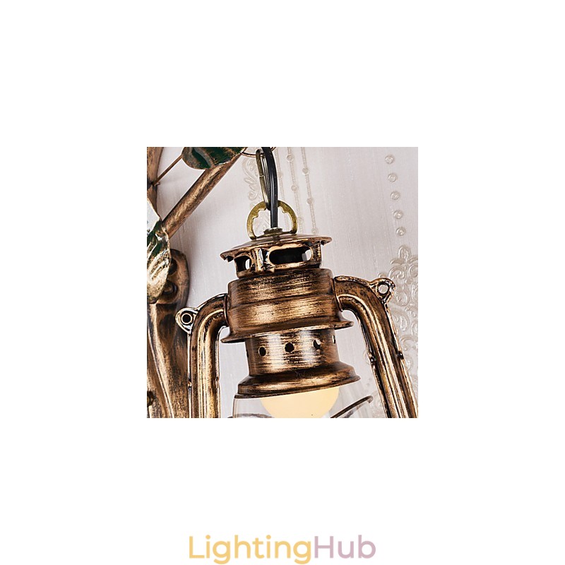 Rustic Lodge Painting Feature for Mini Style Uplight Wall Sconces Wall Light