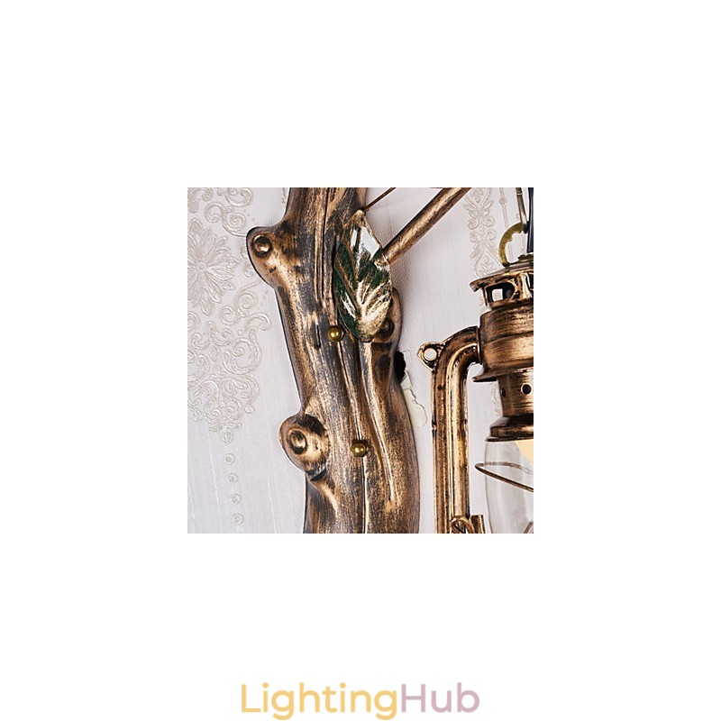 Rustic Lodge Painting Feature for Mini Style Uplight Wall Sconces Wall Light