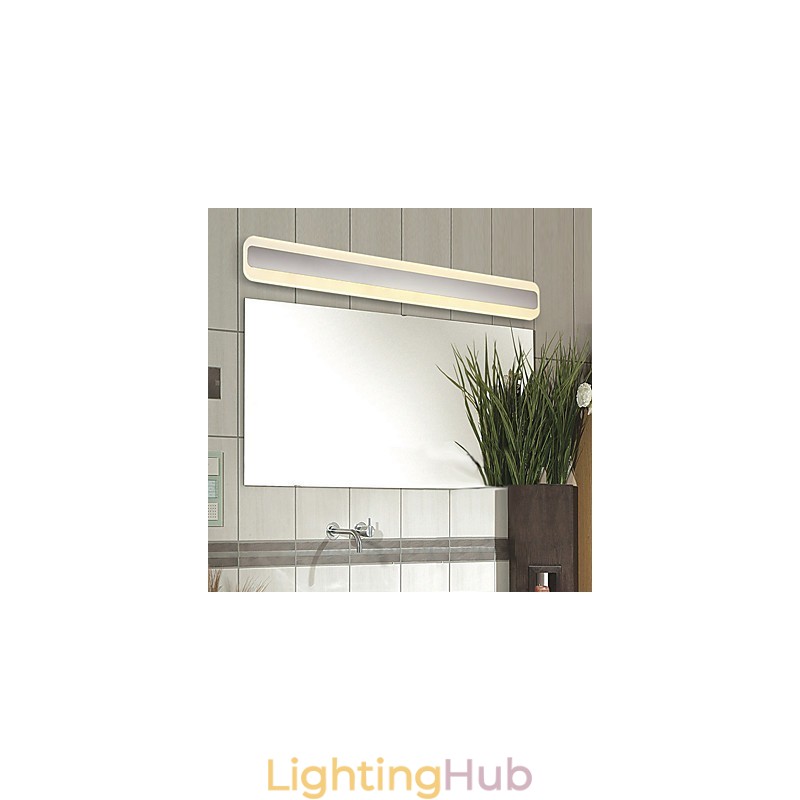 Integrated Modern Contemporary Chrome Feature for Ambient Light Bathroom Lighting Wall Light
