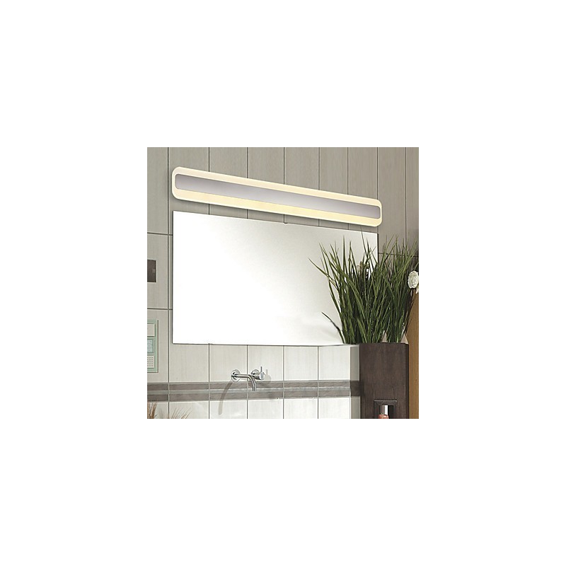 Integrated Modern Contemporary Chrome Feature for Ambient Light Bathroom Lighting Wall Light