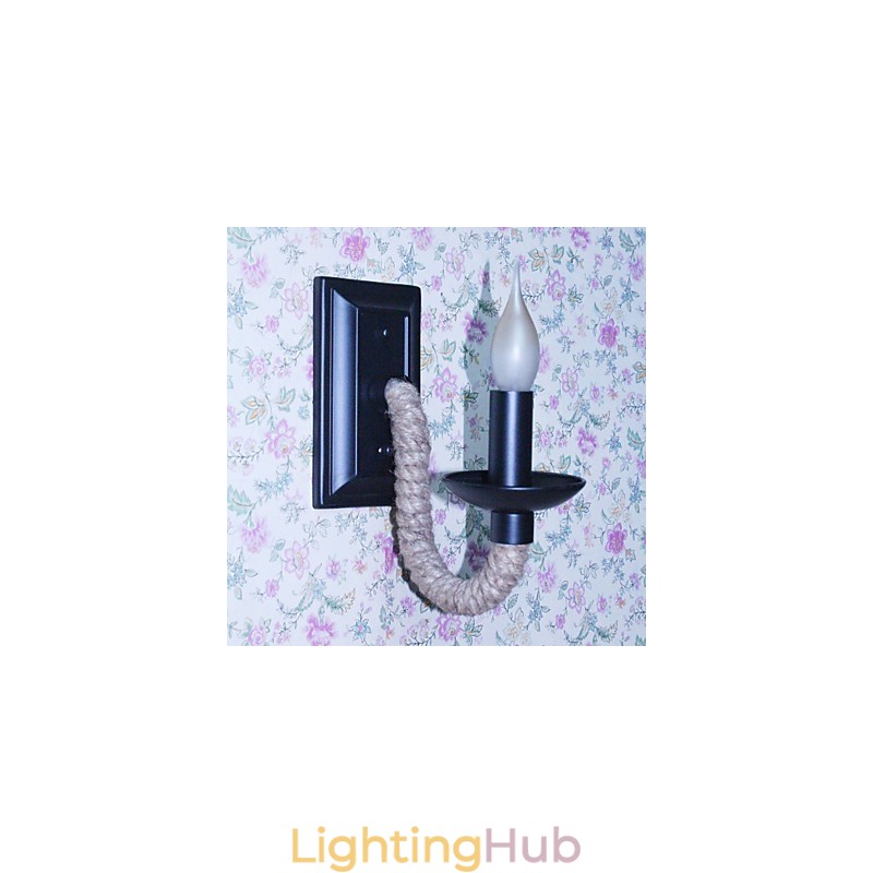 Hemp Rope Retro Wall Lamp Creative Personality Bar Iron Candle Lamp