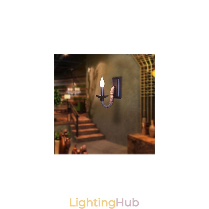 Hemp Rope Retro Wall Lamp Creative Personality Bar Iron Candle Lamp