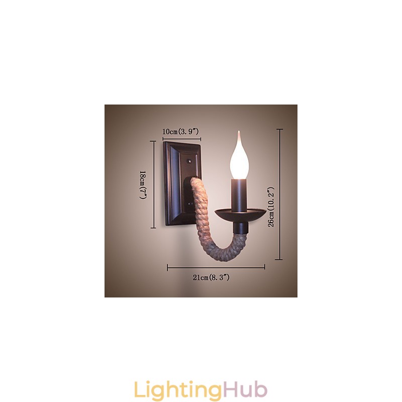 Hemp Rope Retro Wall Lamp Creative Personality Bar Iron Candle Lamp