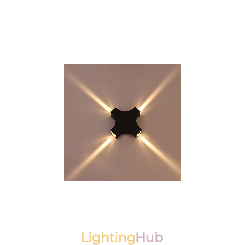 Integrated Simple Novelty Country Feature for Eye Protection Ambient Light Wall Sconces Cross Star Outdoor Waterproof Courtyard Wall Lamp