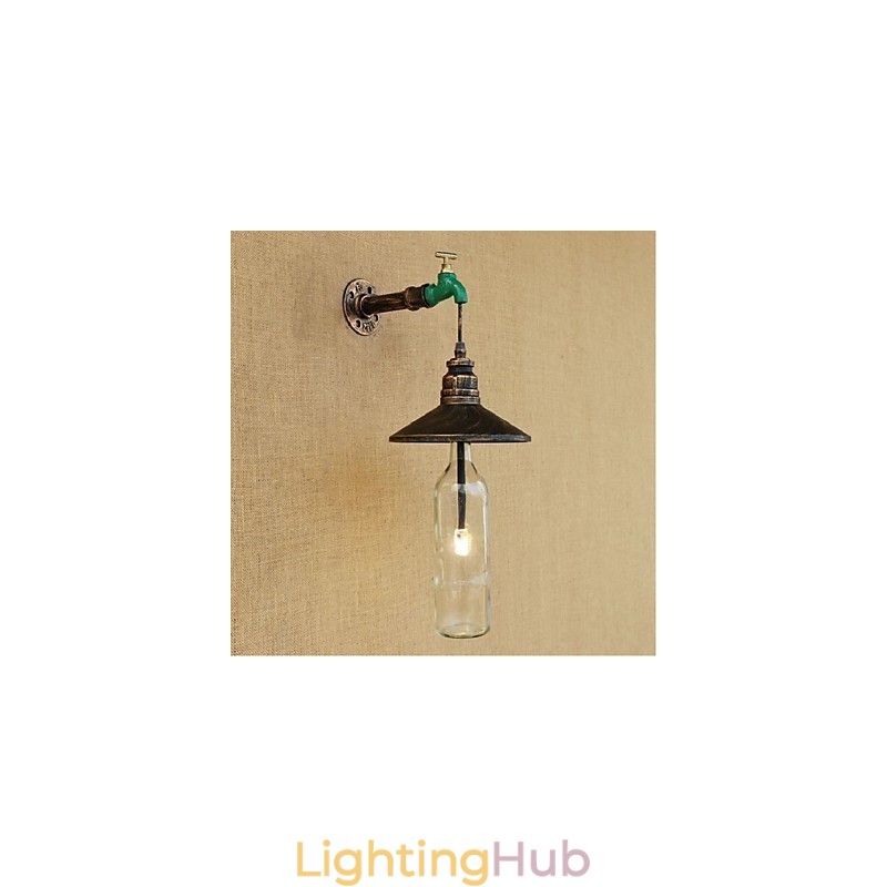 Edison Retro Decorative Water Pipe Wine Bottle Wall lamp Wall Light