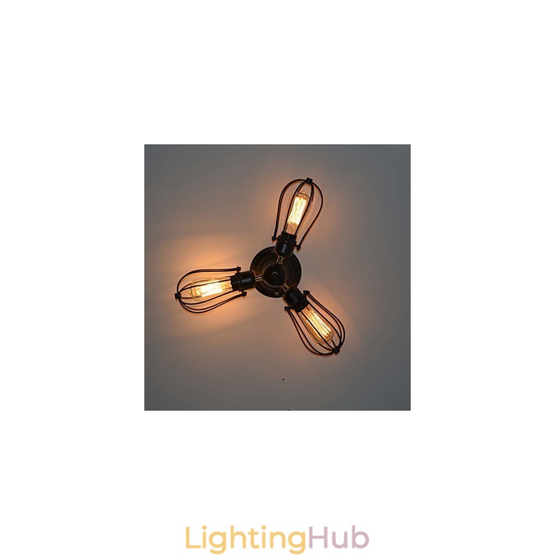Traditional Classic Vintage Mini Style Painting Metal Flush Mount