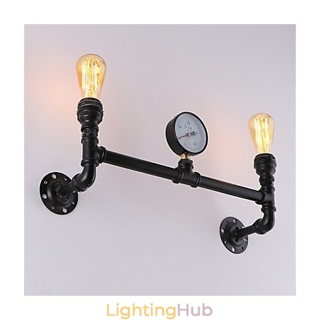 Vintage Industrial Pipe Wall Lights Black Creative Lights Restaurant Cafe Bar Decoration lighting With 2 Light Painted Finish Vintage Industrial Pipe Wall Lights Black Creative Lights Restaurant Cafe Bar Decoration lighting With 2 Light Painted Finish