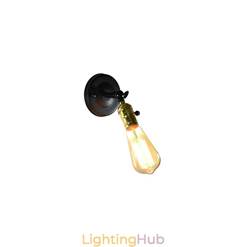 Iron Wall Lamp Black Simple Retro Wall Lamp Single Head Decorative Wall Lamp European Style