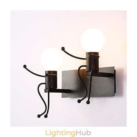 Robot shape Vintage Metal Industrial Loft Rustic Wall Sconce Bar Cafe Entry Hallway Wall Lamp Black White Optional Robot shape Vintage Metal Industrial Loft Rustic Wall Sconce Bar Cafe Entry Hallway Wall Lamp Black White Optional