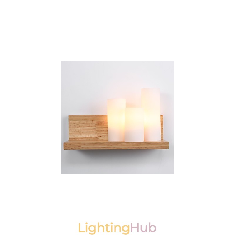 Wood Sconces 3 Lights Country