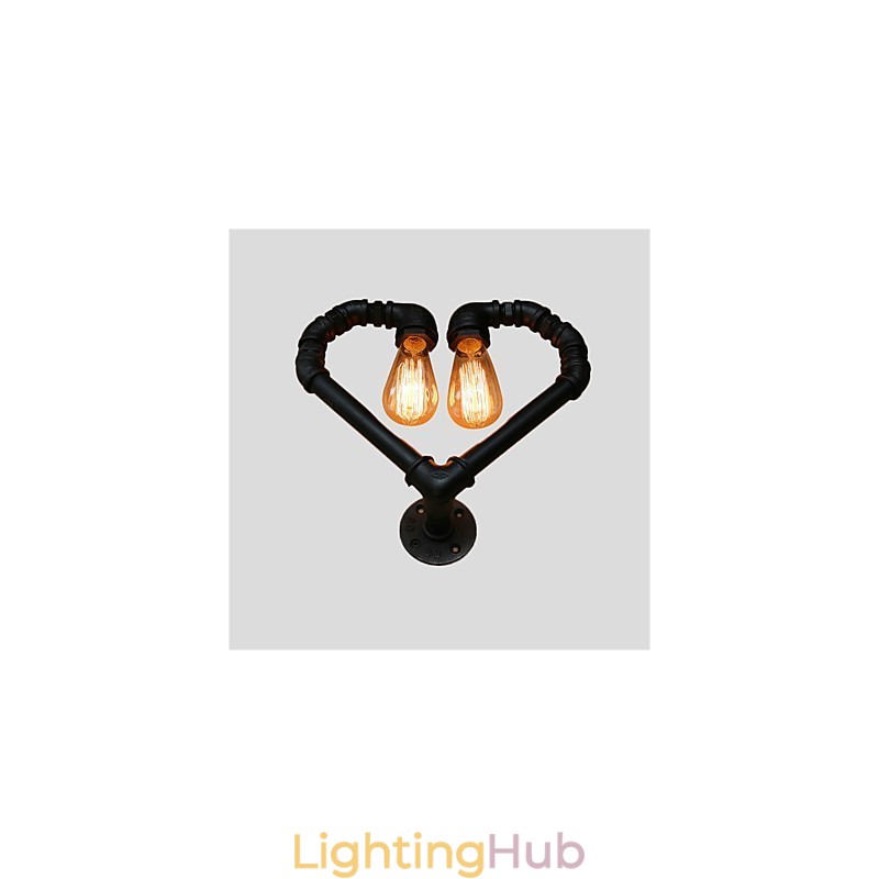 Vintage Water Pipe Loving Heart Creative Wall Lights Industrial Living Room Restaurant Bars Cafe decoration Wall Sconces