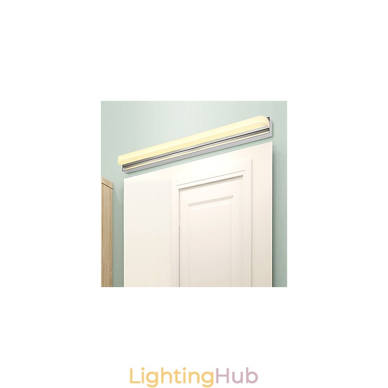 Integrated Modern Contemporary Chrome Feature for Ambient Light Bathroom Lighting Wall Light
