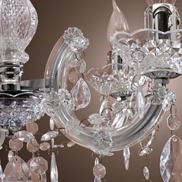 Upligh Chrome Ceiling Lamp Candle light Acrylic Fixture Chandelier Pendant