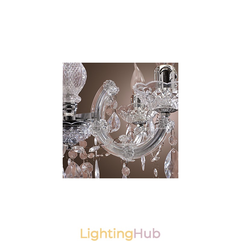 Upligh Chrome Ceiling Lamp Candle light Acrylic Fixture Chandelier Pendant