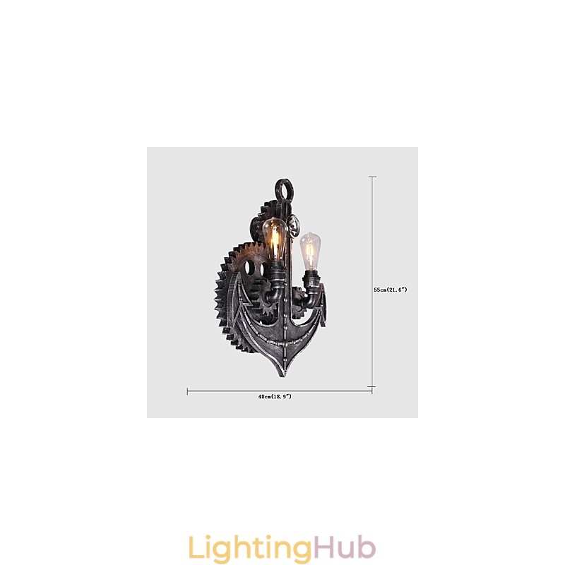 Vintage Industrial Wall Lights Wood Gear Shape Creative turnable Lights Restaurant Cafe Bar Decoration lighting