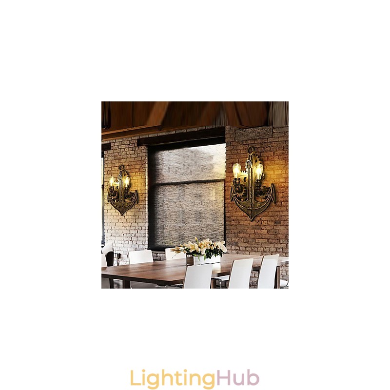 Vintage Industrial Wall Lights Wood Gear Shape Creative turnable Lights Restaurant Cafe Bar Decoration lighting