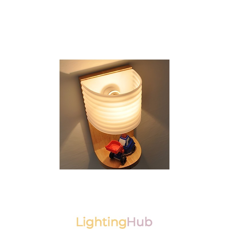 Simple Wall Lamp Bedside Desk Lamp With Glass Shade and Solid Wood for Bedroom Dresser Living Room Baby Room College Dorm Coffee Table Bookcas